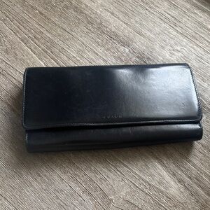 Coach Midnight Black Leather Clutch